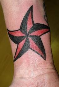 pergelangan tangan merah dan bintang hitam pola tato 96105 - Pola Tato Berbentuk Hati Hitam di Pergelangan Tangan