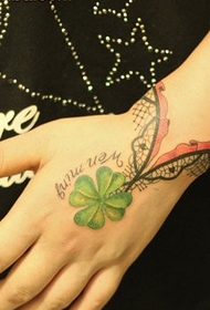 wrist lace four-leaf clover bracelet tattoo