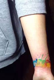 modello di tatuaggio acquerello moda polso personalizzato