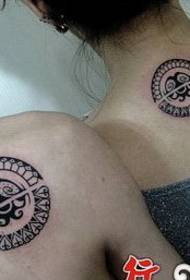 alternative classic couple totem tattoo pattern