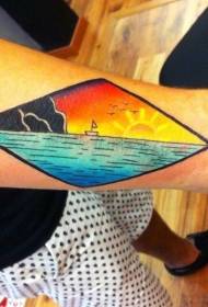 design semplice Modello di tatuaggi marini e nautici a colori