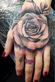 ponyèt 3D gri nwa rose mak tatoo modèl