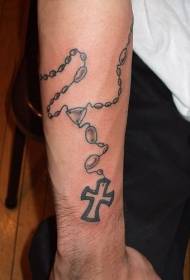Chithunzi cha Arm Black Rosary Cross tattoo