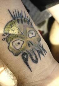 pequeno patrón de tatuaxe punk no pulso