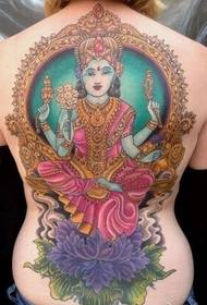 Европейские девушки в спине женщины Будды религиозной татуировки картины