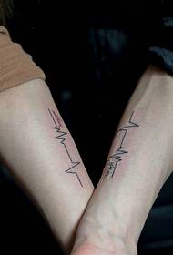 wuyan hannu ECG hali biyu tattoo tattoo