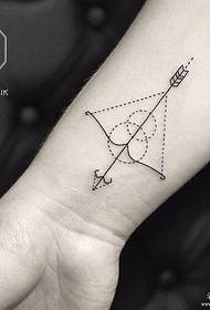 riešo geometrijos lankas mažas šviežias tatuiruotės tatuiruotės modelis