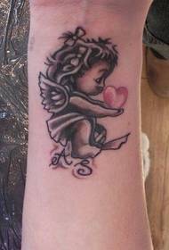 Patrón de tatuaxe de anxo pequeno super bonito