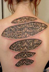 piękno z powrotem dominujący wzór tatuażu mechanicznego