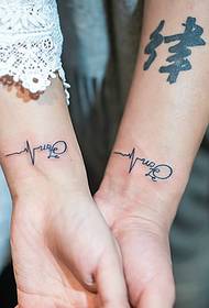 super hingpit nga pulso nga English couple tattoo