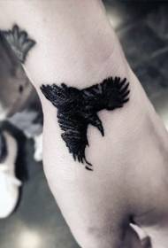 piccolo sul polso Black Raven Tattoo Pattern