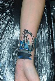 mini tatuaggio da barca a vela