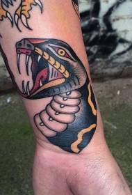 новая школа цвет запястье злой змея татуировки