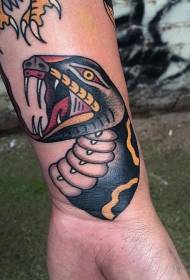 patrón de tatuaxe de serpe malvada da nova pulsera de cor escolar