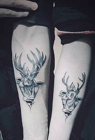 mode par handled hjort tatuering bild