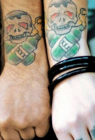 couple wrist tattoo personality doll
