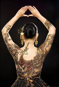 szépség vissza szép és gyönyörű főnix totem személyiség tetoválás