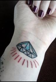 modello di tatuaggio di diamante brillanti di culore di polso