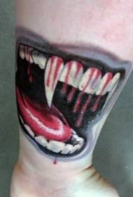 Tandmönster för vampyrtandmålade i handledsfärg