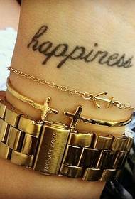 Girls Wrist English Character Fashion Tattoo