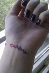 personalidade personalizada pulso ECG tatuagem padrão