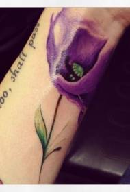 pola tattoo ungu poppies dina pigeulangeun