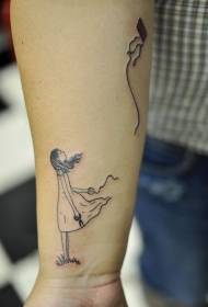 Modelo de tatuaxe de rapaza simples e simples de pulso