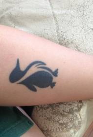 црни пингвин силуета зглоб тетоважа узорак