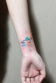 Handgelenk frësch a schéine Tattoo Muster