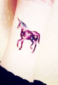 Wrist Star Colors Patrón de tatuaje de unicornio de Spalin