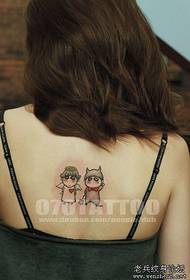 modello di tatuaggio bambola bellezza coppia posteriore
