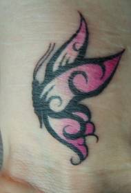 ຮູບແບບ tattoo ສີບົວ butterfly