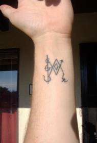 titokzatos szimbólum tetoválás minta a csukló belső oldalán