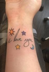 polso femminile dipinto con linee geometriche semplici Immagini di tatuaggi inglesi e galassie
