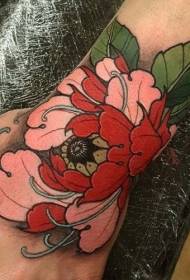 poignet classique nouvelle école pivoine motif de tatouage