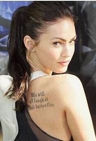 modna ženska leđa ramena engleski tattoo pattern picture