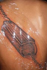 non-mainstream boys back super personality coffin tattoo pattern