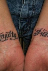 modello di tatuaggio inglese da polso