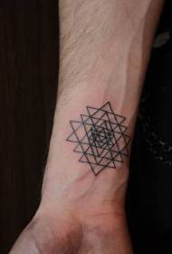 Riešo paprastas juodos linijos geometrinis tatuiruotės raštas