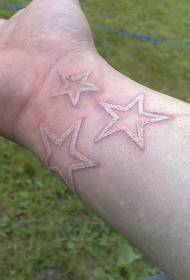 csukló fehér Pentagram tetoválás kép