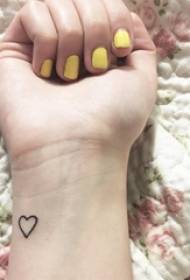 girl wrist on black geometric element simple line love tattoo picture