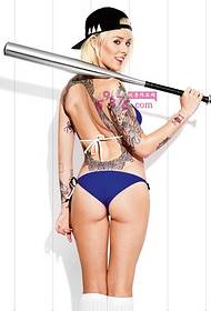 baseball uzuri utu nyuma tattoo ubunifu