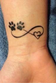 Tatuaggio delle ragazze Polso delle ragazze Stampa della zampa del polso e simbolo Immagine del tatuaggio 95481-Foto del tatuaggio del lampo colorato braccialetto femminile del polso del polso tatuaggio