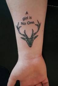 láimhe elk tattoo cailín cailín láimhe Ar an pictiúr tattoo dubh elk