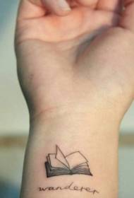 modello di tatuaggio semplice libro aperto da polso