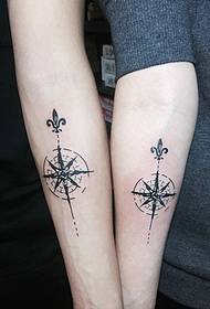 kreativ Kompass Handgelenk Paar Tattoo Biller