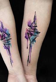 tatuaggio da polso elegante coppia ad acquerello tatuaggio