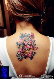 girls back trend classic lipstick and rabbit tattoo pattern