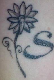 wrist cute black and white flower tattoo pattern