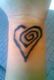 foto tatuaggio polso personalità cuore spirale